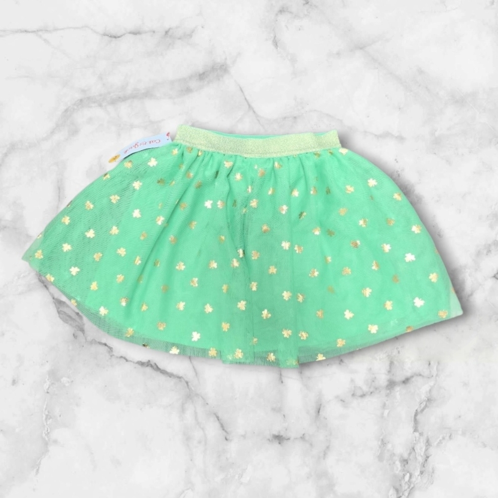 Cat & Jack Green and Gold Kids Casual Shamrock Tutu